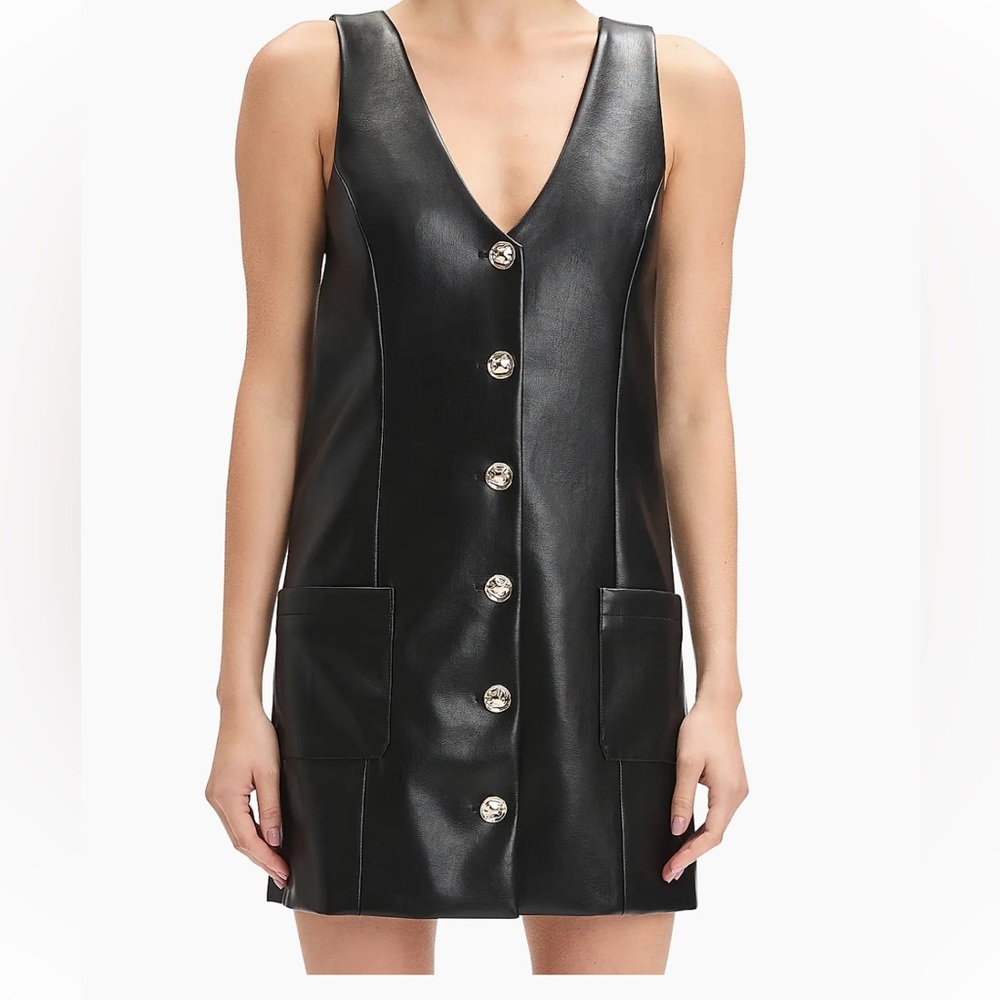 Favorite Daughter Black Faux Leather Dress sz Small